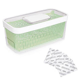 GreenSaver Produce Keeper (5.0 Qt) & OXO GreenSaver Carbon Filter Refills - 4 Pack Bundle L1