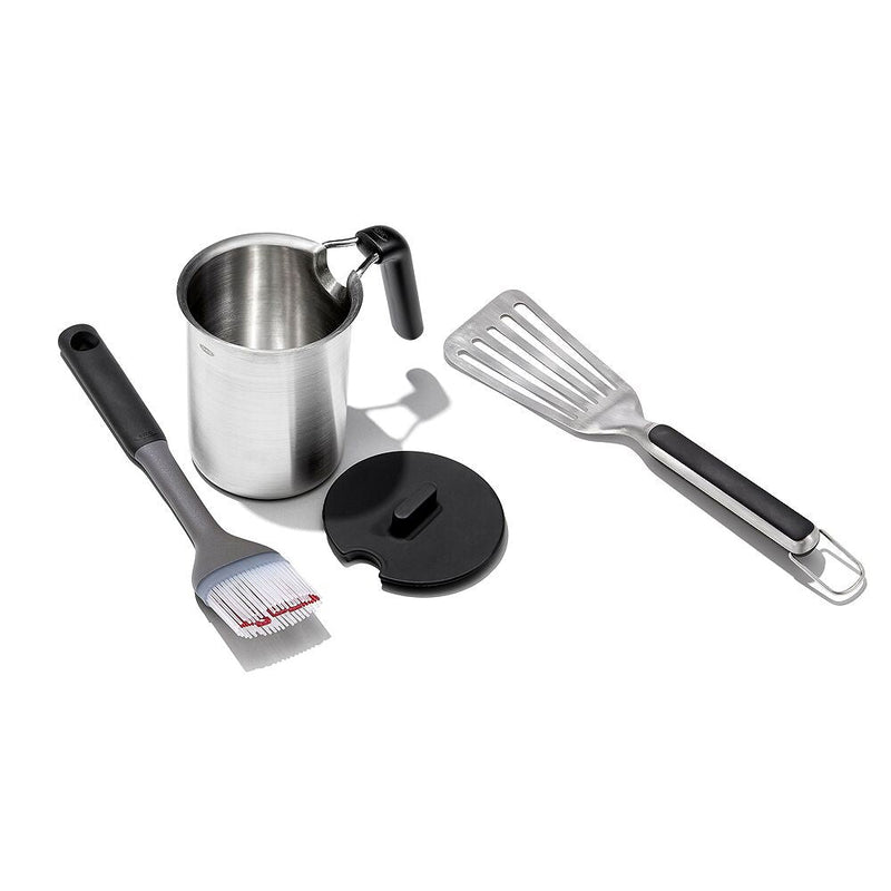 Grilling Basting Pot and Brush Set & Grilling Precision Turner Bundle K1