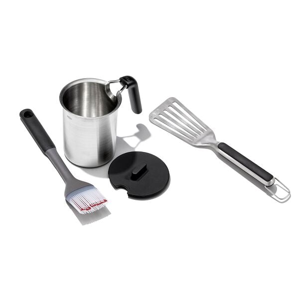 Grilling Basting Pot and Brush Set & Grilling Precision Turner Bundle K1