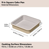Non-Stick Pro Ceramic Coated Metal Bakeware 9” Square Cake Pan N6