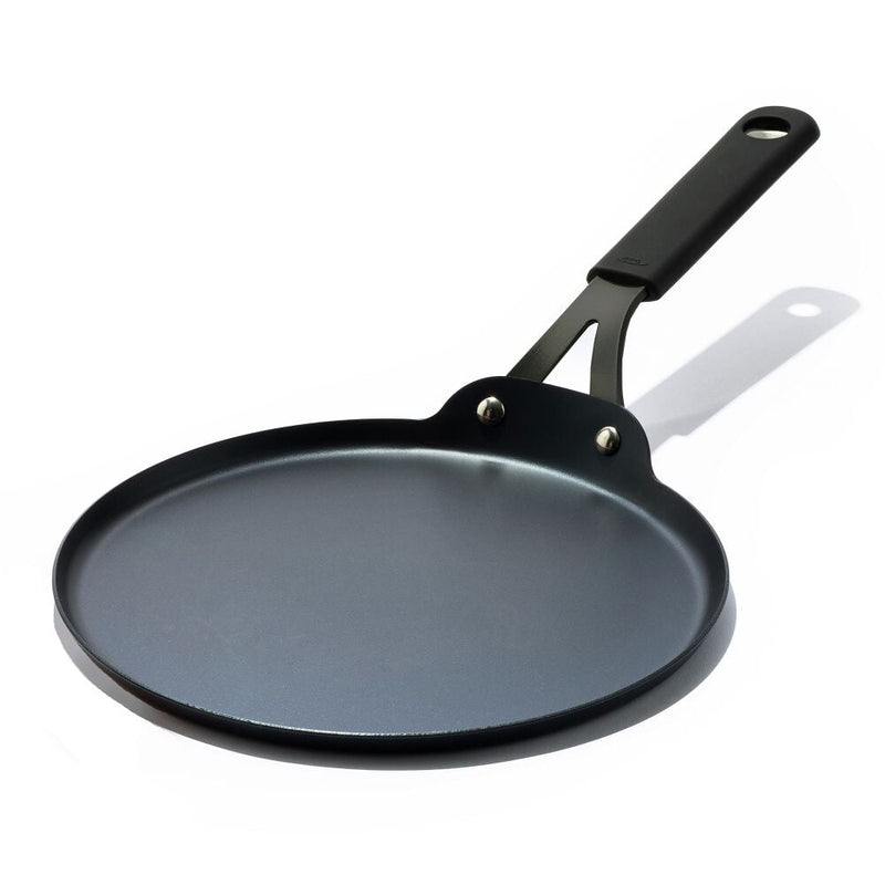 Obsidian Carbon Steel 10-Inch Crêpe Pan with Silicone Sleeve X4