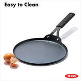 Obsidian Carbon Steel 10-Inch Crêpe Pan with Silicone Sleeve X4