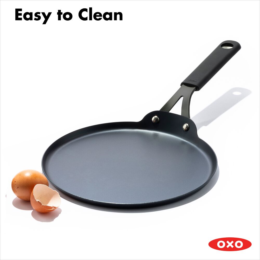 Obsidian Carbon Steel 10-Inch Crêpe Pan with Silicone Sleeve X4