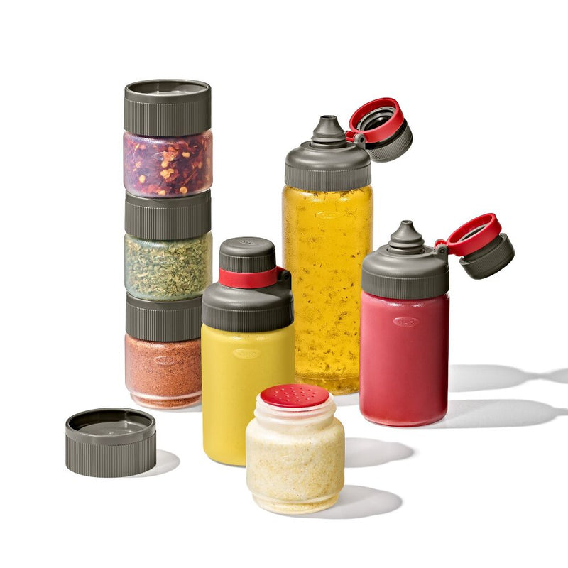Outdoor 7-Piece Spice Shaker & Squeeze Bottle Set W9