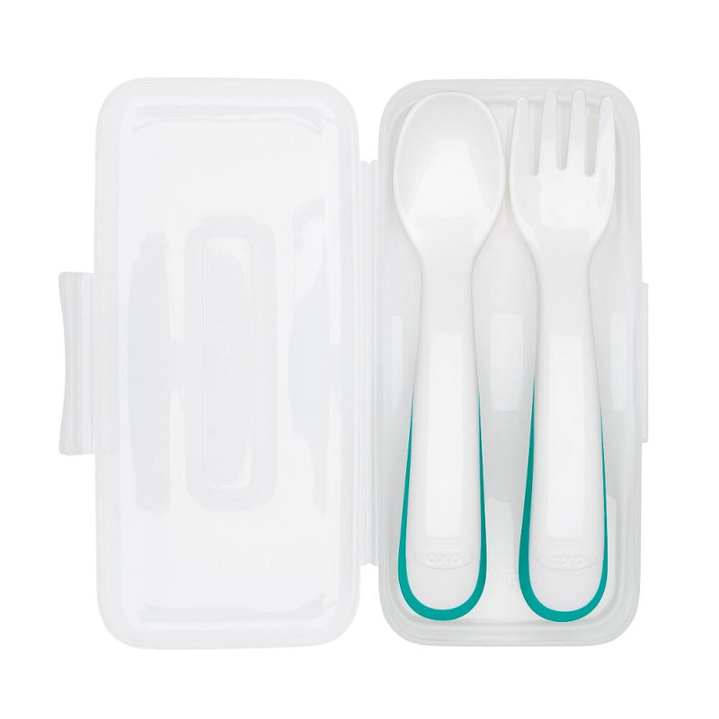 On-the-Go Plastic Fork and Spoon Set with Travel Case I1
