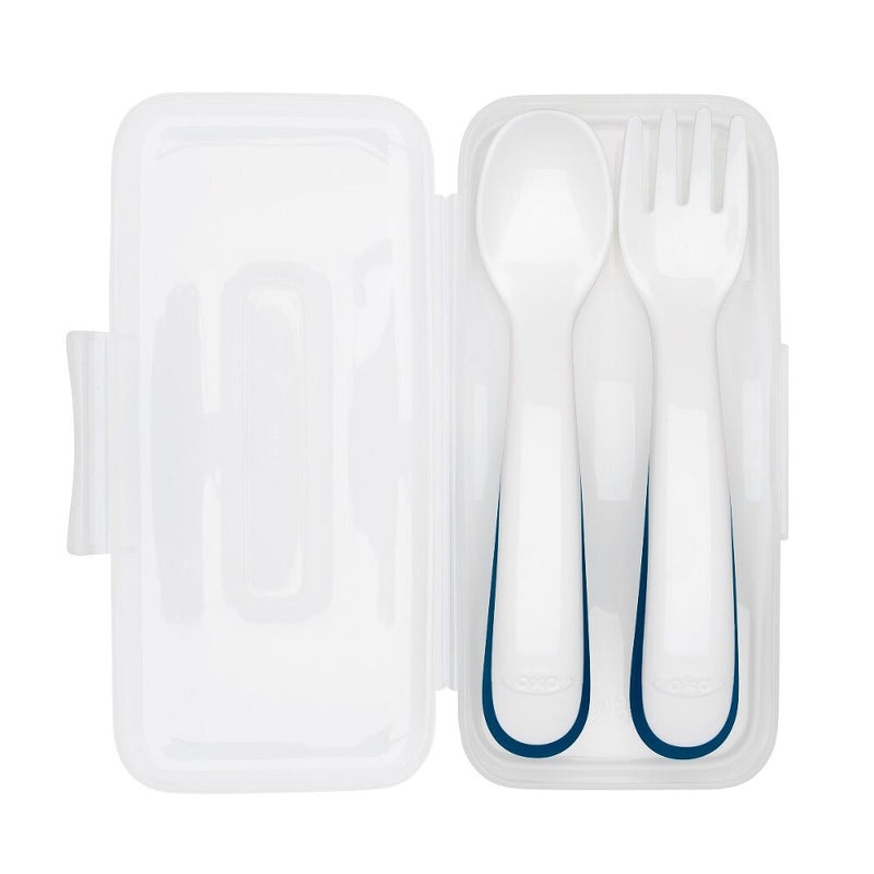 On-the-Go Plastic Fork and Spoon Set with Travel Case R6