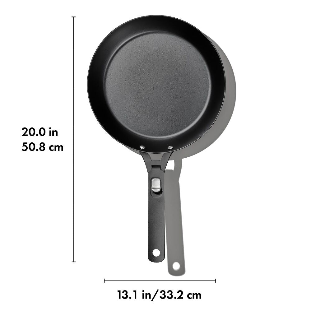 Outdoor 12-inch Carbon Steel Pan with Removable Handle Q5