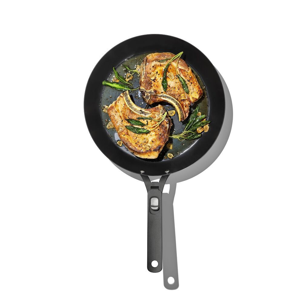 Outdoor 12-inch Carbon Steel Pan with Removable Handle Q5