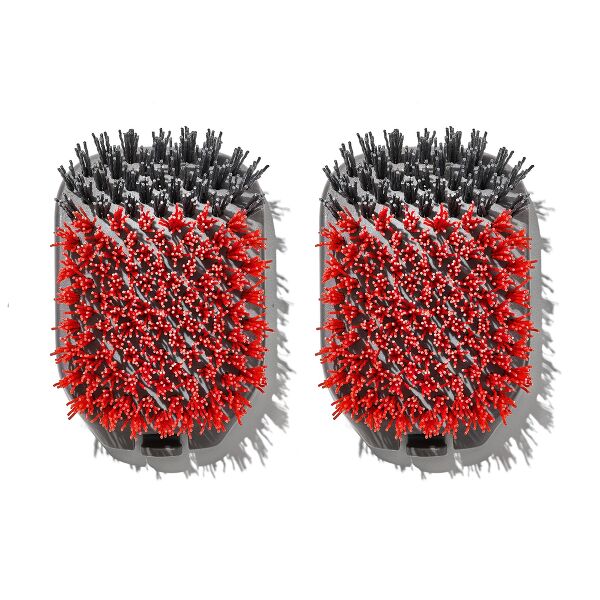 Outdoor Nylon Grill Brush Set of 2 Replacement Heads E1
