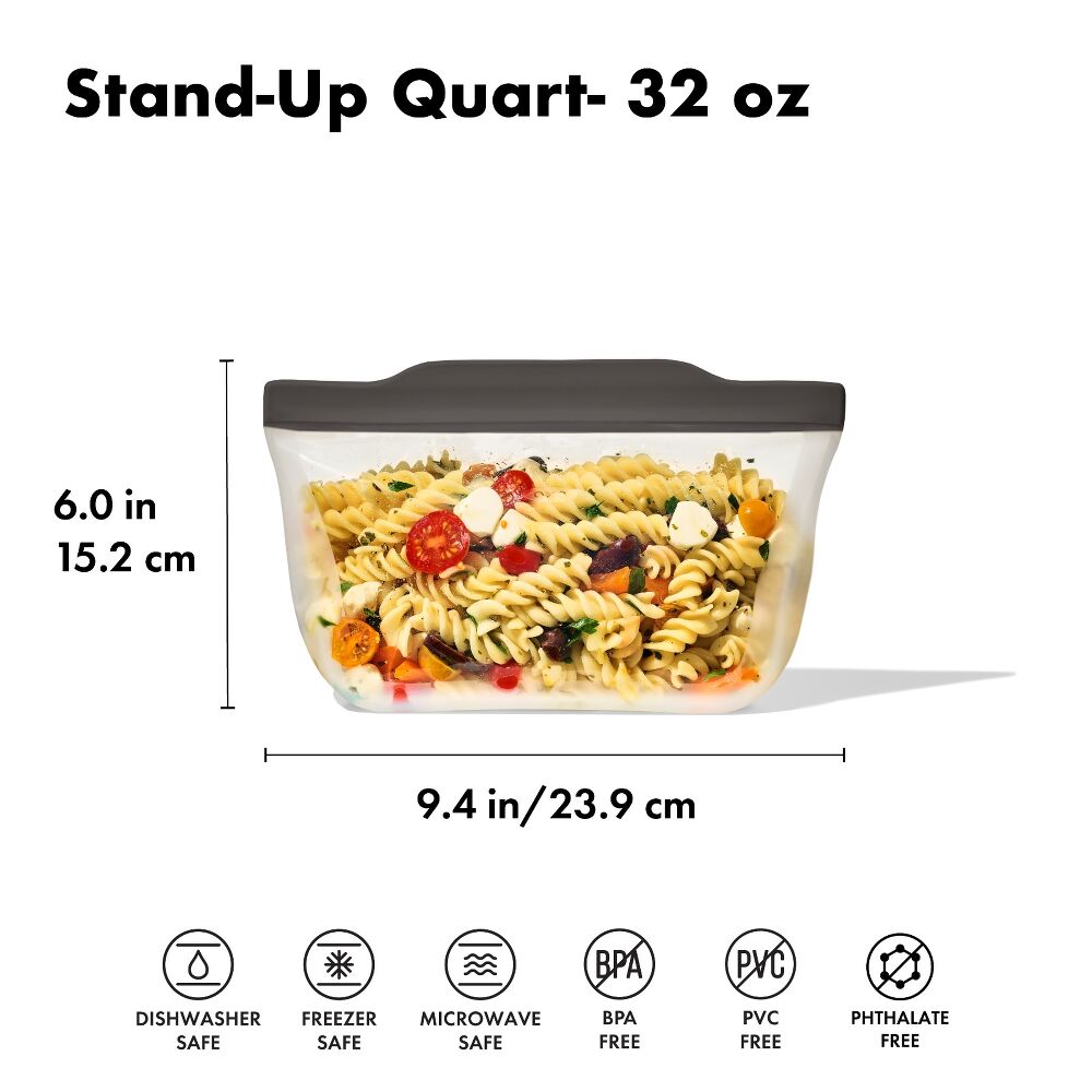 Outdoor Silicone Reusable Stand Up Bag Quart (32 oz) A3