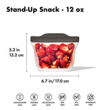 Outdoor Silicone Reusable Stand Up Snack Bag (12 oz) K7