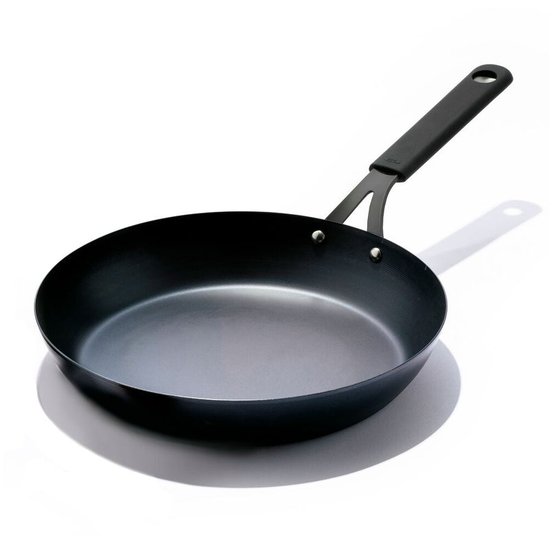OXO Carbon Steel Obsidian Series 12-Inch Frypan with Silicone Sleeve J7