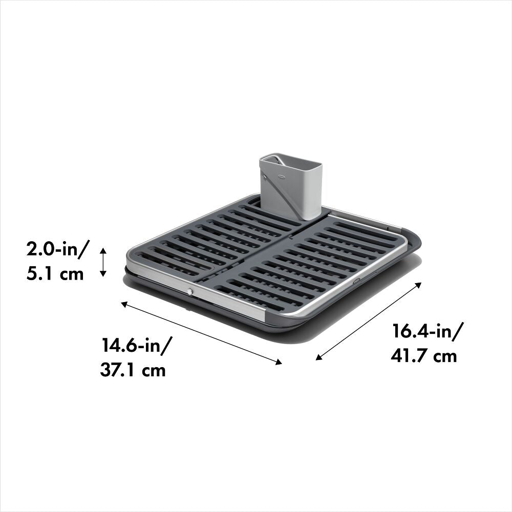 OXO Good Grips Aluminum Fold Flat Dish Rack A8