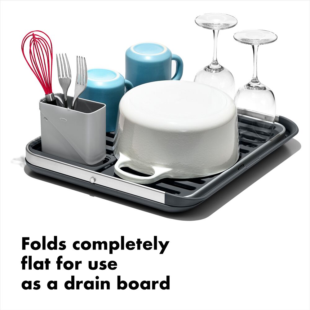 OXO Good Grips Aluminum Fold Flat Dish Rack A8