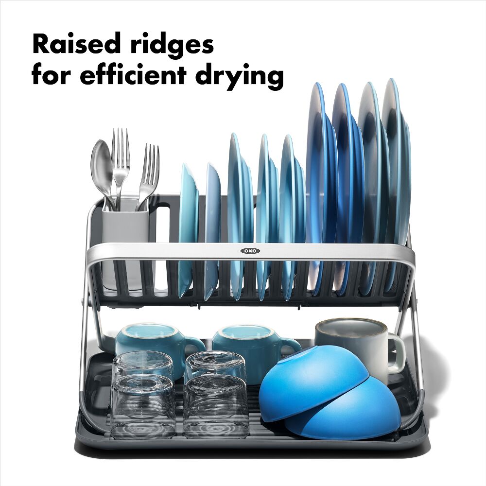 OXO Good Grips Aluminum Fold Flat Dish Rack A8