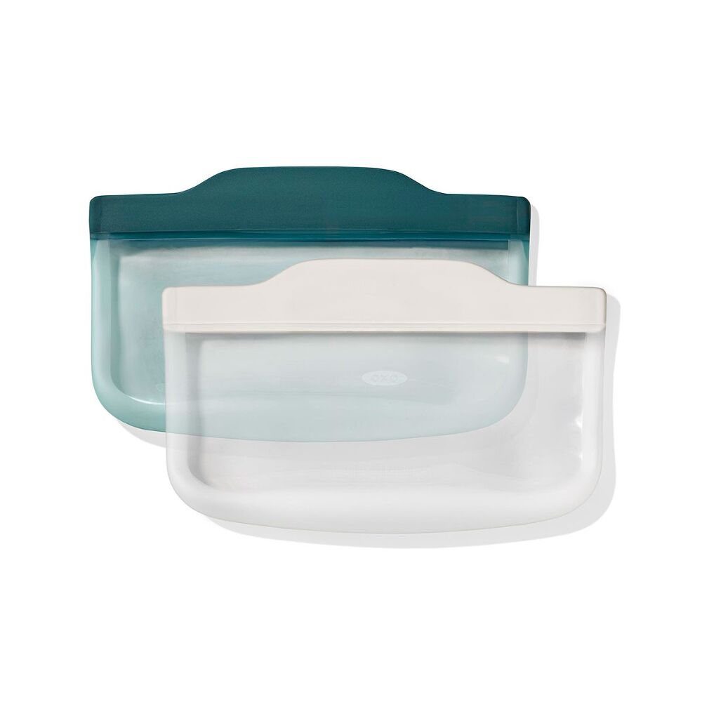 Silicone Reusable Bag -  4 Piece Lunch Set - Oat/Lagoon U9