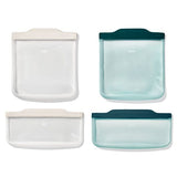 Silicone Reusable Bag -  4 Piece Lunch Set - Oat/Lagoon U9