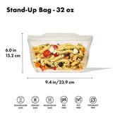 Silicone Reusable Bag - Stand-Up Quart (32 oz) - Oat X2