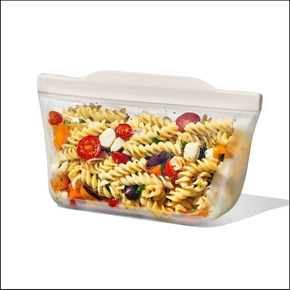 Silicone Reusable Bag - Stand-Up Quart (32 oz) - Oat X2