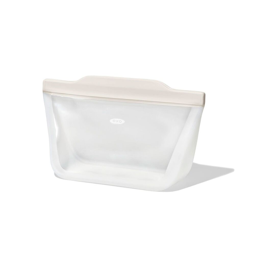 Silicone Reusable Bag - Stand-Up Quart (32 oz) - Oat X2