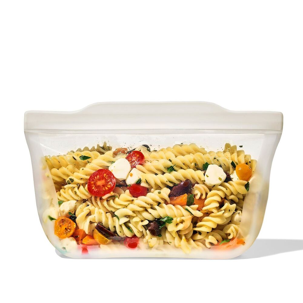 Silicone Reusable Bag - Stand-Up Quart (32 oz) - Oat X2