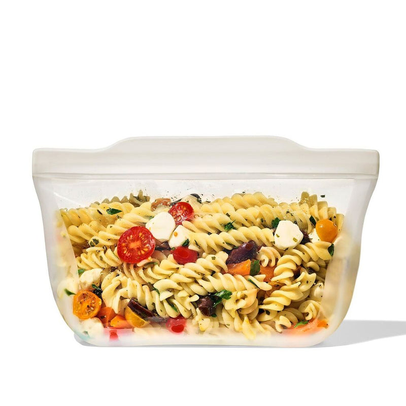 Silicone Reusable Bag - Stand-Up Quart (32 oz) - Oat X2