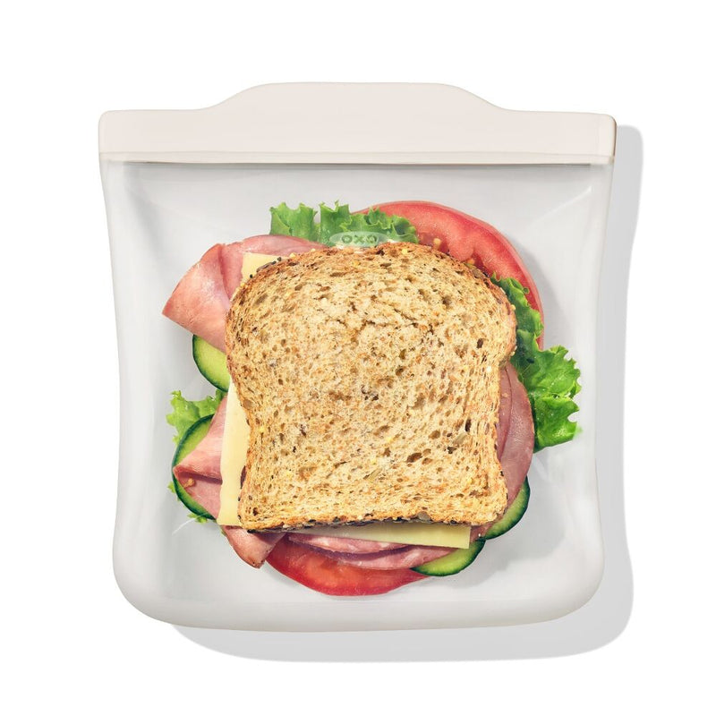 Silicone Reusable Bag - Sandwich Bag (28 oz) - Oat U9