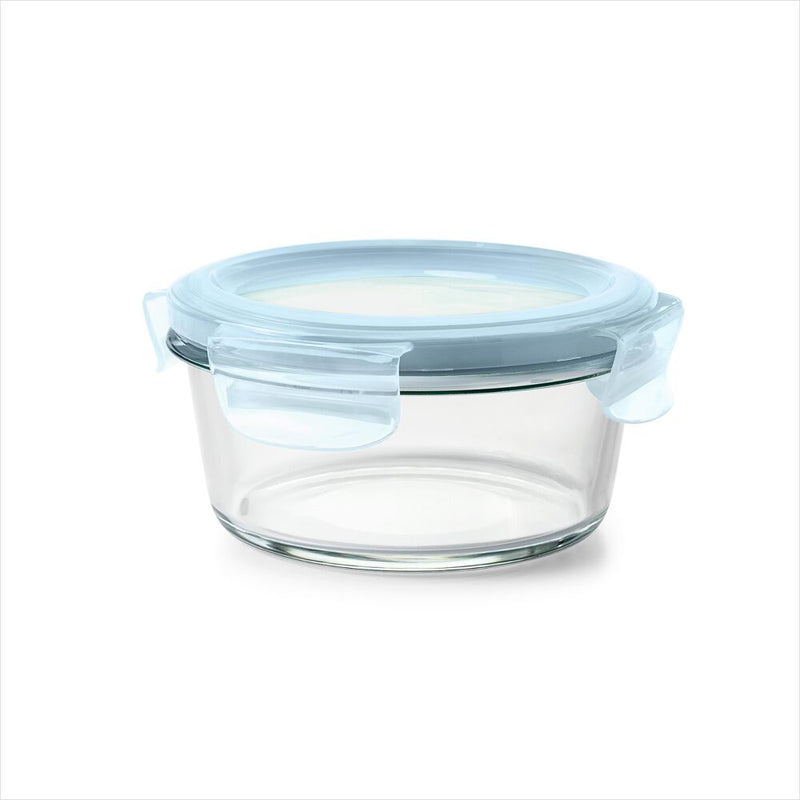 Smart Seal 2-Cup Glass Round Container - Arctic Blue N7