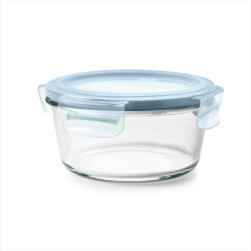 Smart Seal 4-Cup Glass Round Container - Arctic Blue Q6