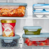 Smart Seal 4-Cup Glass Round Container - Arctic Blue Q6