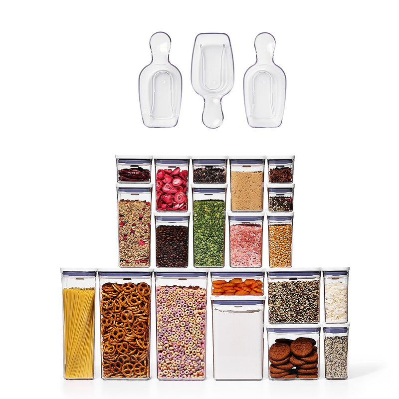 POP 3-Piece Scoop Set & 20-Piece POP Container Set Bundle Q6