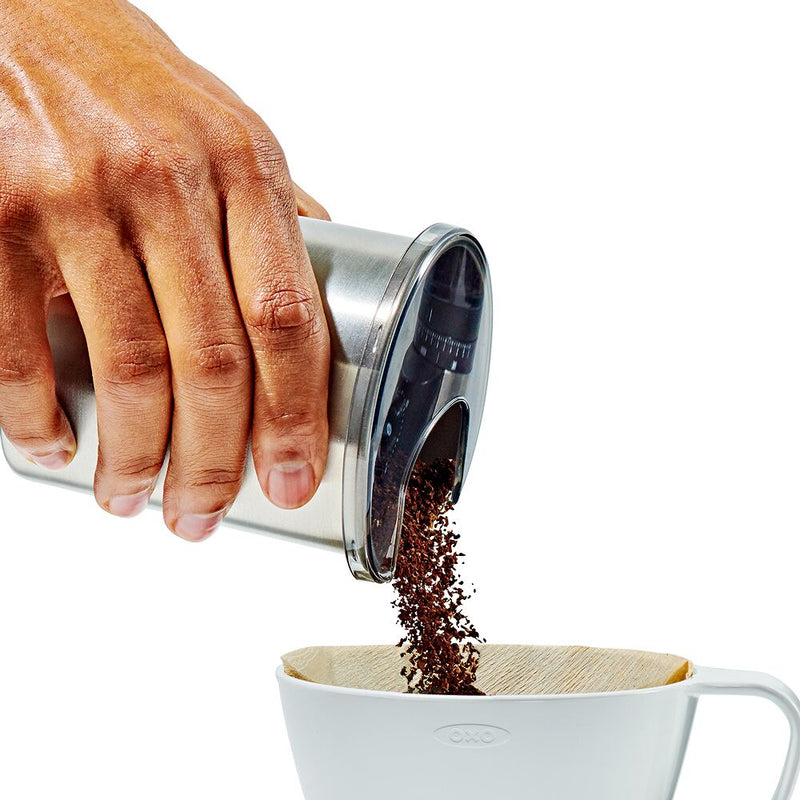 Replacement Coffee Grounds Container for Conical Burr Coffee Grinder - Stainless Steel R2