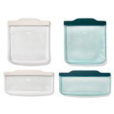 Silicone Reusable Bag -  4 Piece Lunch Set - Oat/Lagoon S5