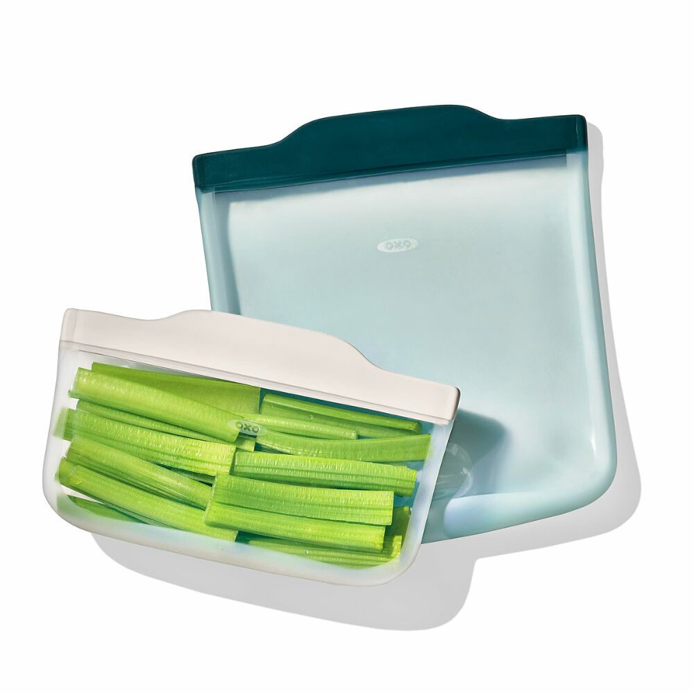 Silicone Reusable Bag -  4 Piece Lunch Set - Oat/Lagoon S5