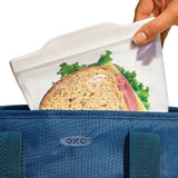 Silicone Reusable Bag -  4 Piece Lunch Set - Oat/Lagoon S5