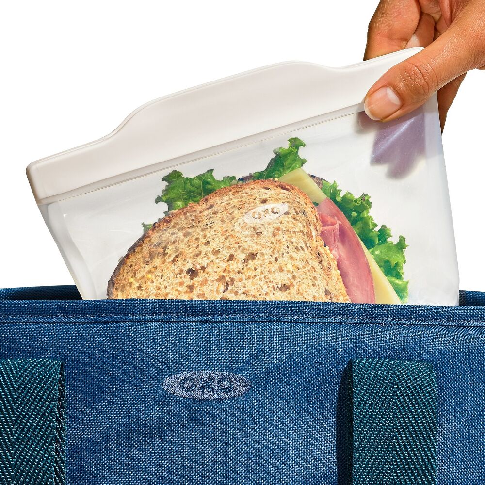 Silicone Reusable Bag -  4 Piece Lunch Set - Oat/Lagoon S5