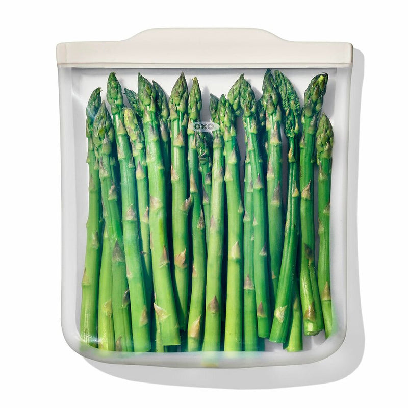 Silicone Reusable Bag - Half Gallon Bag (64 oz) - Oat F2