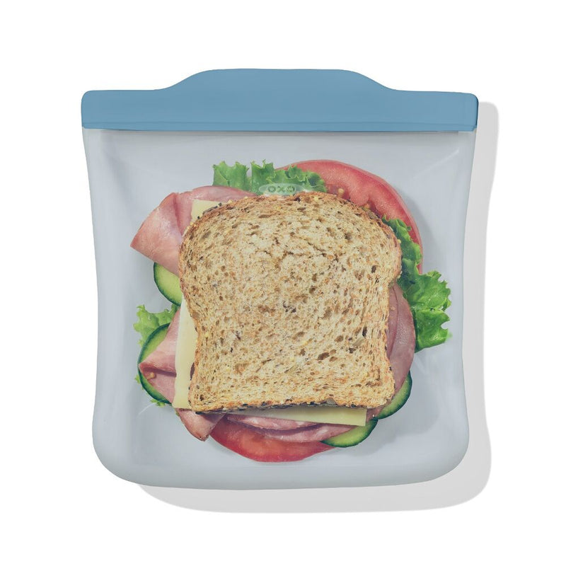 Silicone Reusable Bag  Sandwich (28 oz) - Ocean Blue D7