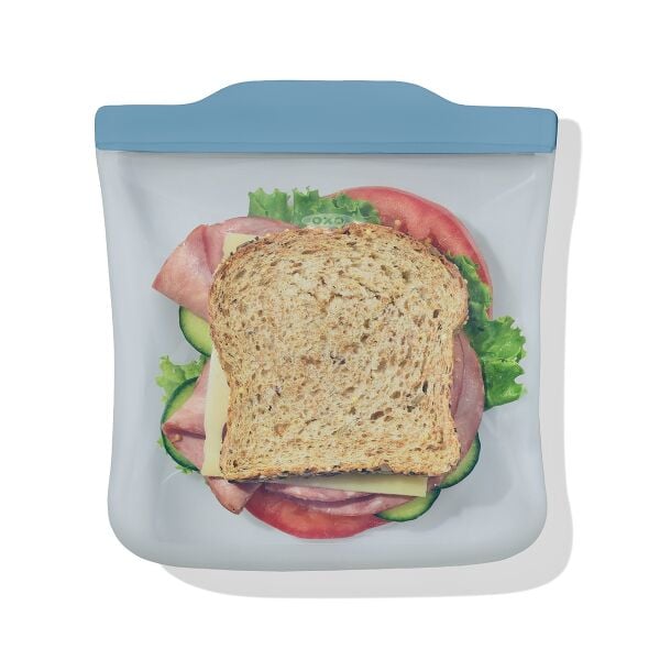 Silicone Reusable Bag  Sandwich (28 oz) - Ocean Blue D7