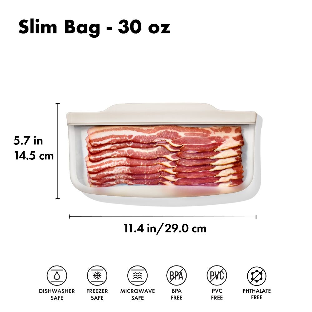 Silicone Reusable Bag - Slim Bag (20 oz) - Oat M2