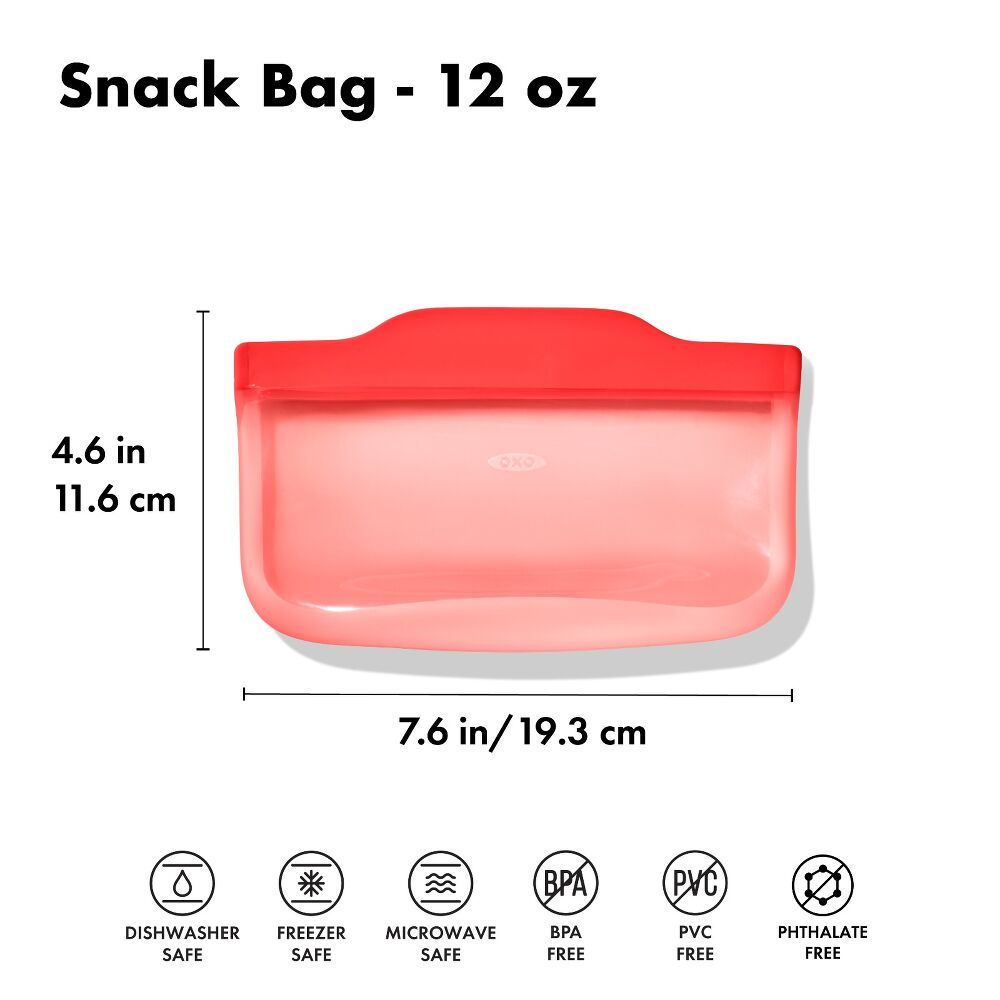 Silicone Reusable Bag - Snack Bag (12 oz) - Watermelon N7