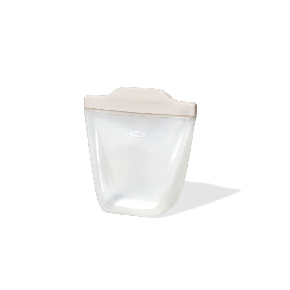 Silicone Reusable Bag - Stand-Up Cup (8 oz) - Oat D3
