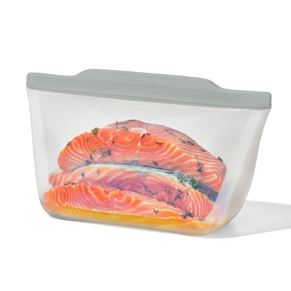 Silicone Reusable Bag  Stand-Up Half Gallon (64 oz) - Fog Y5