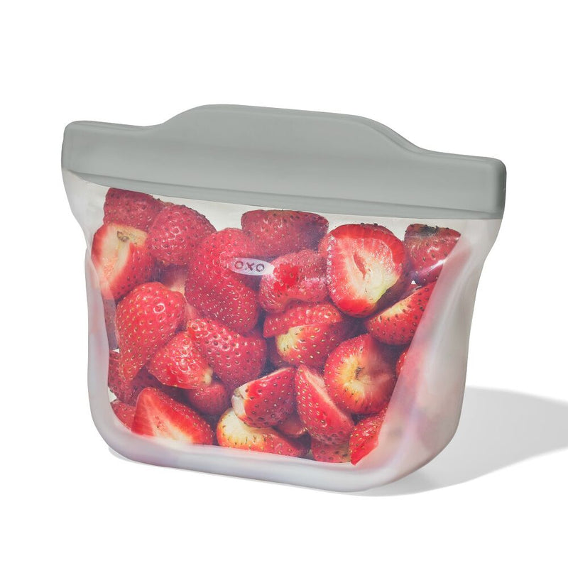 Silicone Reusable Bag  Stand-Up Snack (12 oz) - Fog A0