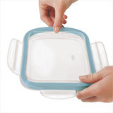 Smart Seal 1.6-Cup Glass Rectangle Container - Arctic Blue G6