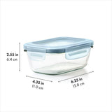 Smart Seal 1.6-Cup Glass Rectangle Container - Arctic Blue G6