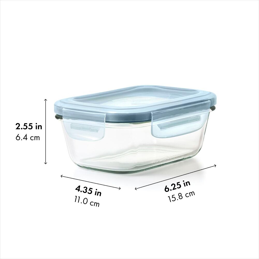 Smart Seal 1.6-Cup Glass Rectangle Container - Arctic Blue G6