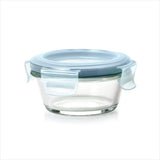 Smart Seal 1-Cup Glass Round Container - Arctic Blue O8