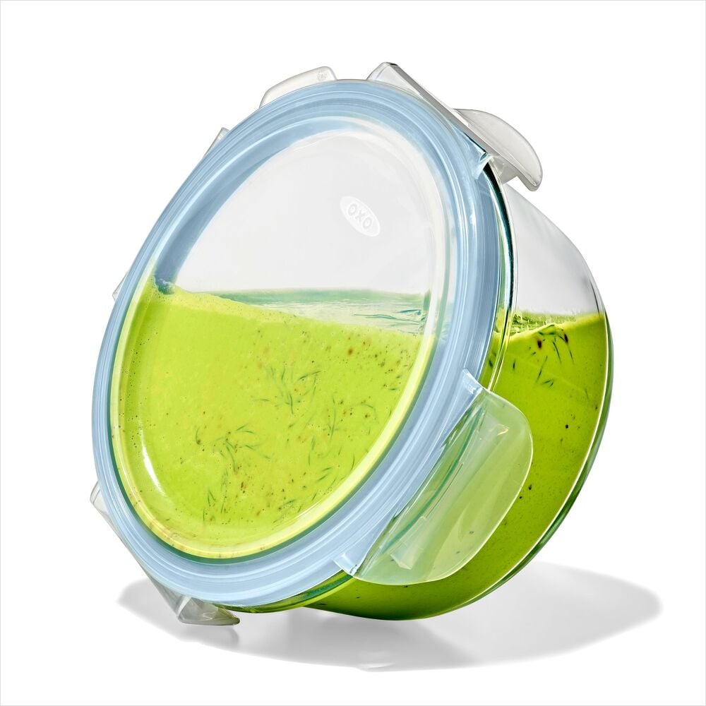 Smart Seal 1-Cup Glass Round Container - Arctic Blue O8