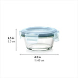 Smart Seal 1-Cup Glass Round Container - Arctic Blue O8